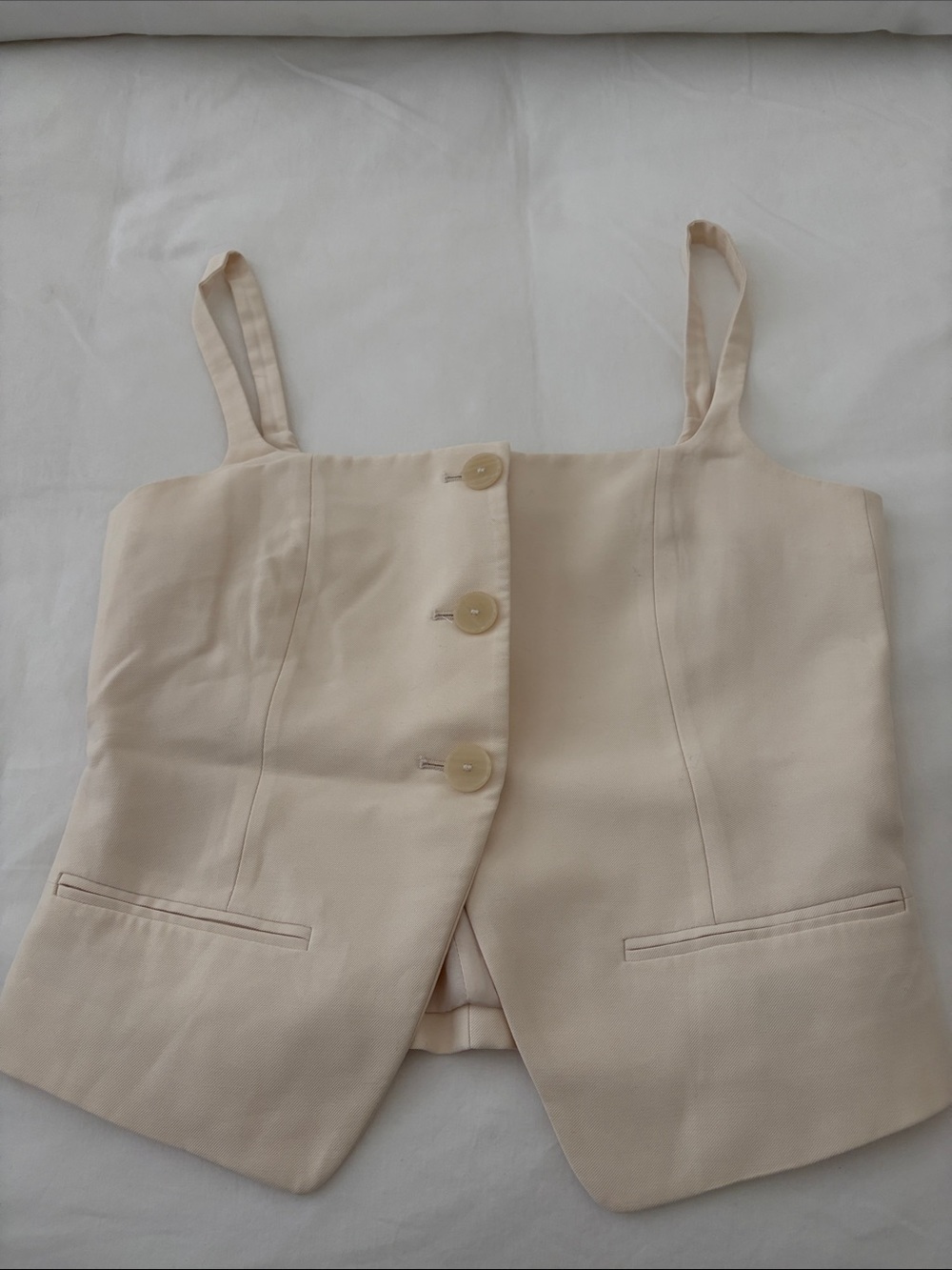 Mango Cream Button-Front Camisole Vest